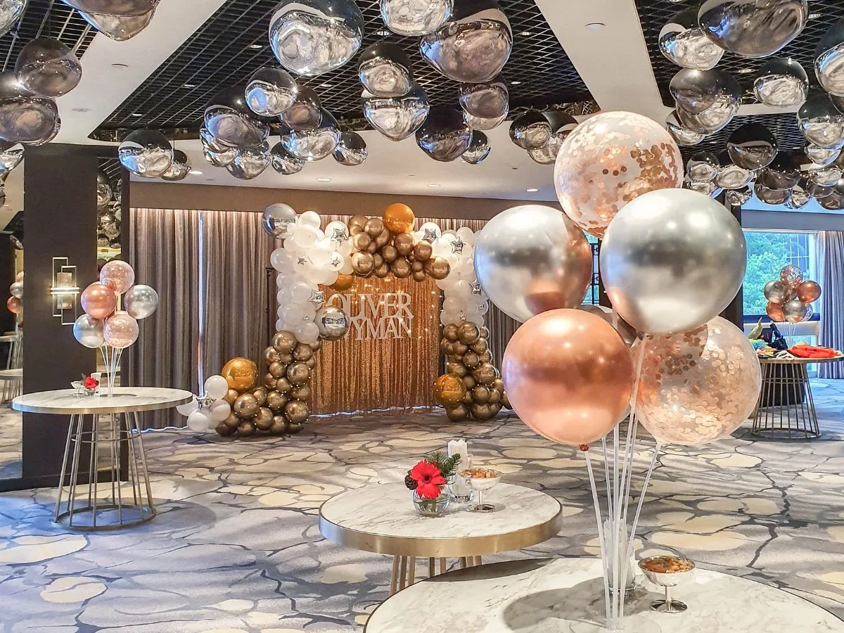 Corporate event reception and entrance styling by The Happier Event Company